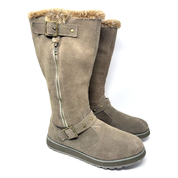 Skechers Keepsake Suede Boots Women's Size 10 Winter Faux Fur Lining - Picture 1 of 9